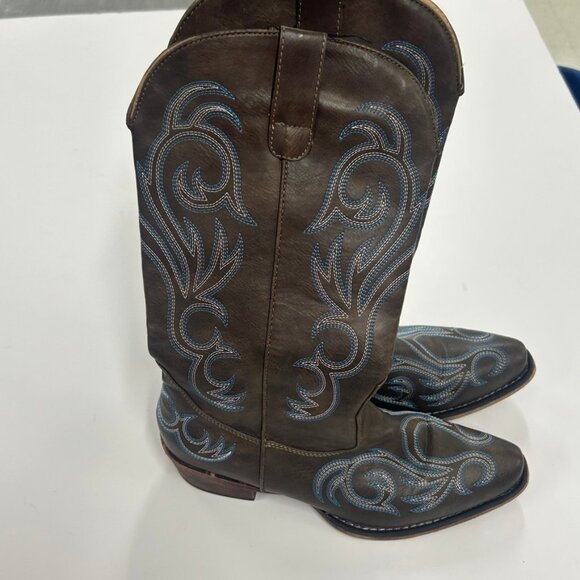 Women’s Roper western Cowboy Boots  – Blue Embroidered Boot size 9.5 - Picture 8 of 9